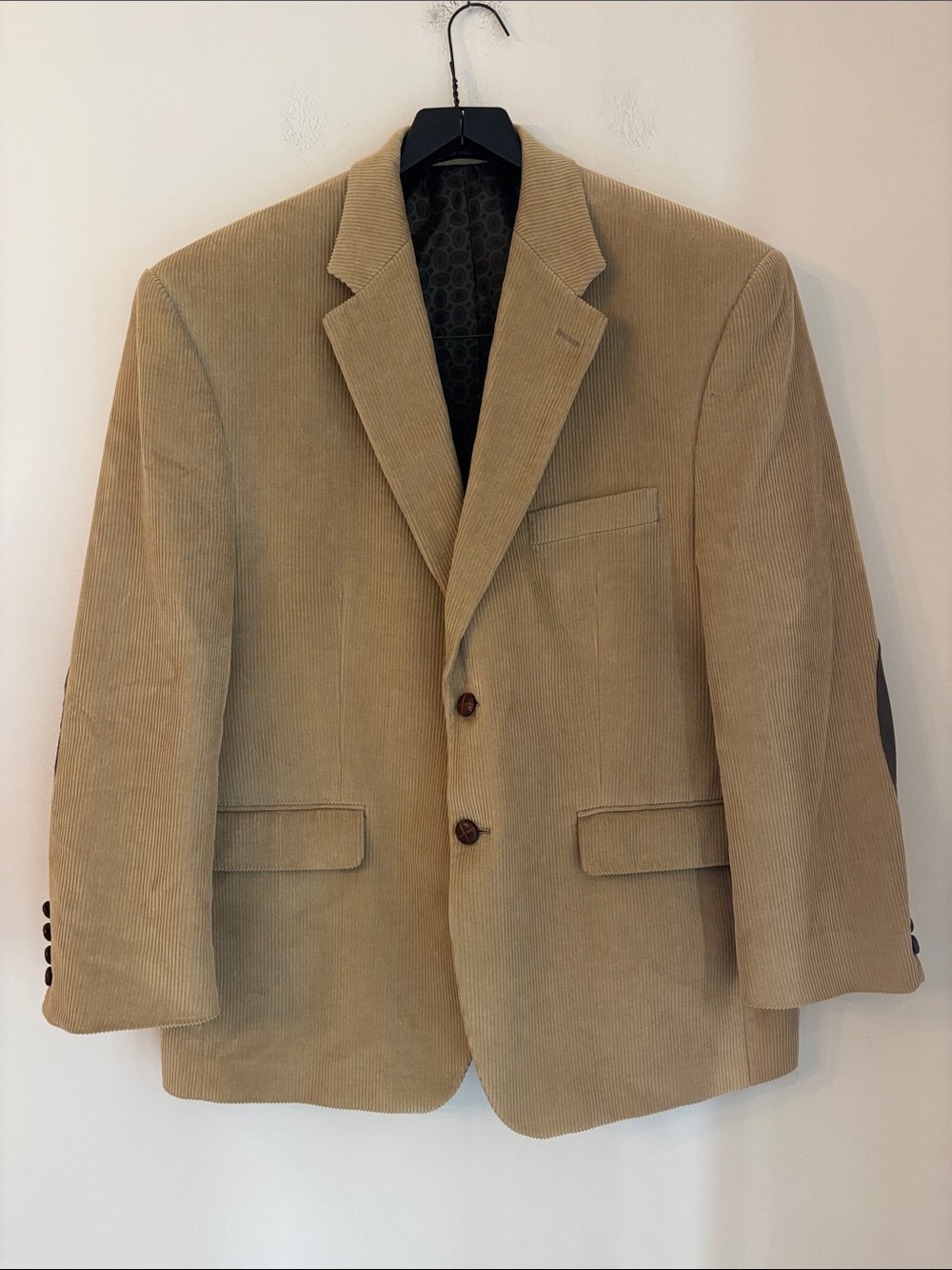 Lauren Ralph Lauren Men Tan Corduroy Blazer Classic Single-Breasted Sport Coat L